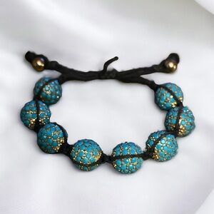 BaubleBar turquoise Shamballa bead bolo bracelet